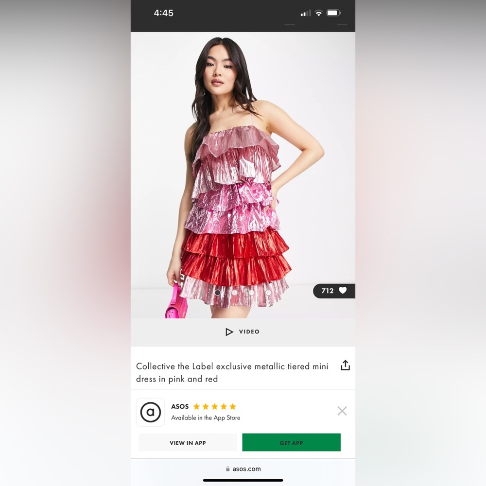 ASOS pink & red ruffle dress, perfect for taylor swift concert!!! ONLY WORN ONCE